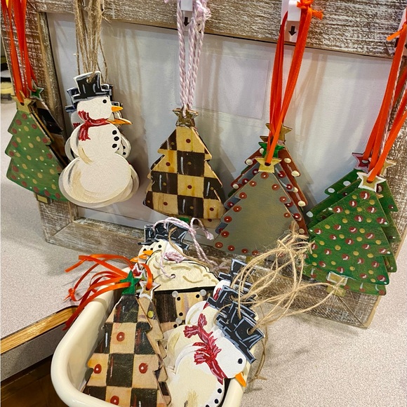 BUNDLE/2 🌲🎁 WKND SALE!! 🎁🛍️🎄ORNAMENTS TREE 🎁🎄 HANDPAINTED AND/or DECOPAGED - Picture 3 of 4
